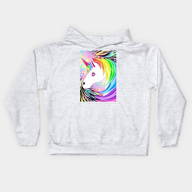 Rainbow Unicorn Kids Hoodie by MelanieJeyakkumar